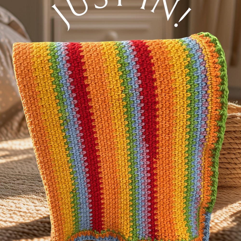 Rainbow Baby Blanket - Handmade